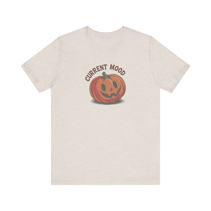 Current Mood (Cute Pumpkin) — Retro Halloween Tee (Light)