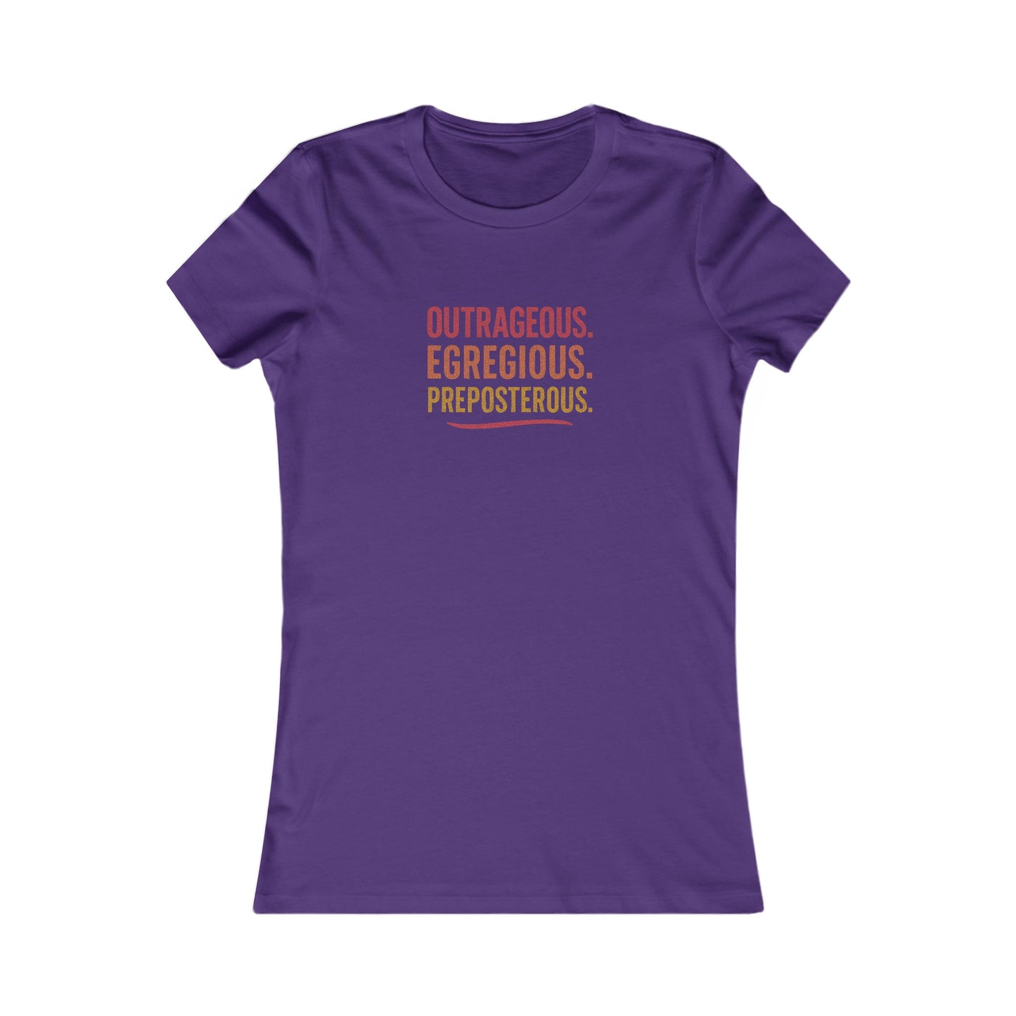 Outrageous Egregious Preposterous (Warm Gradient) — Seinfeld Retro Women's Tee (Dark)