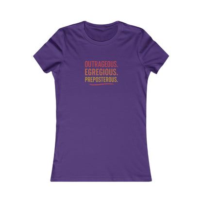 Outrageous Egregious Preposterous (Warm Gradient) — Seinfeld Retro Women's Tee (Dark)