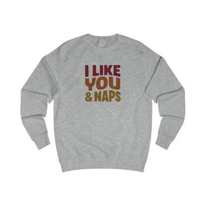 I Like You & Naps (Warm Gradient) — Retro Loungewear Sweatshirt (Light)