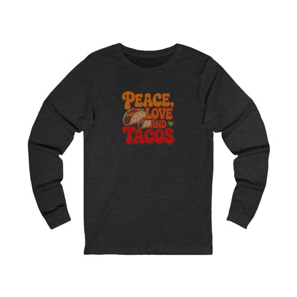 Peace, Love, and Tacos — Retro Foodie Long Sleeve (Dark)