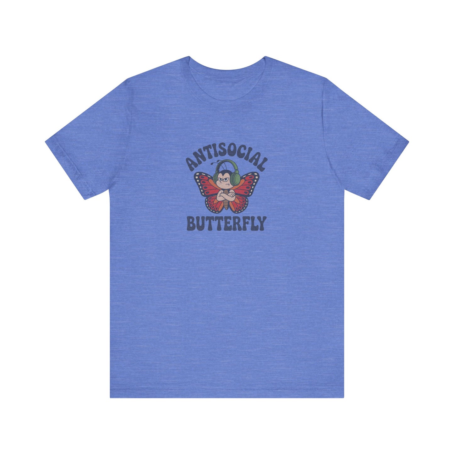 Antisocial Butterfly (Male) — Retro Workout Tee (Light)
