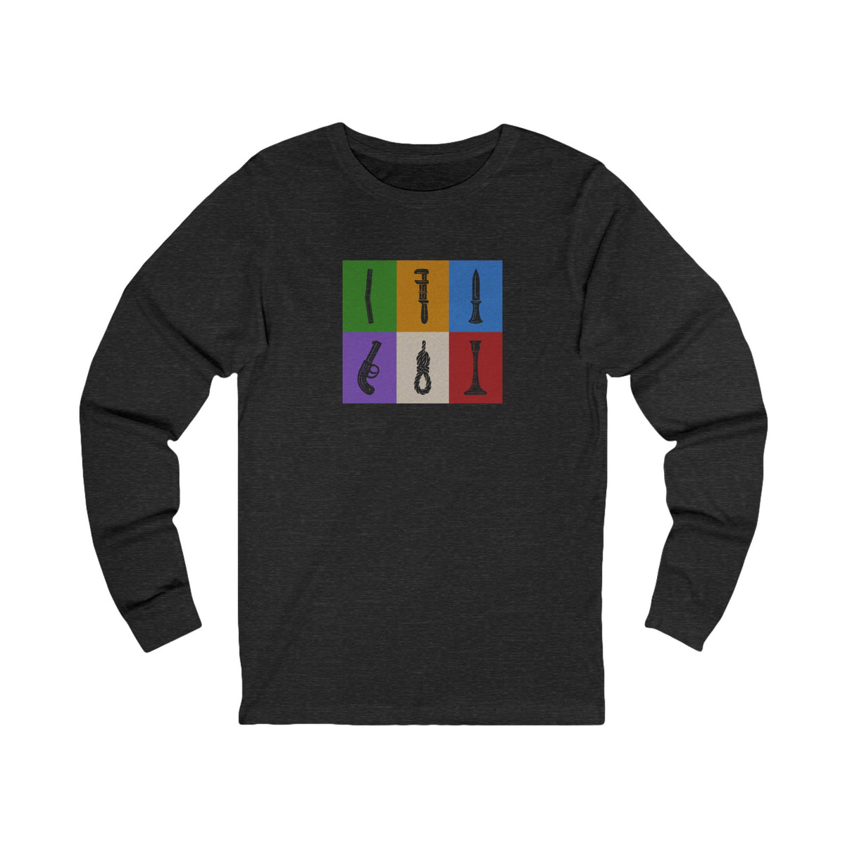Six Ways Into the Evidence Locker — Clue Retro Long Sleeve (Dark)