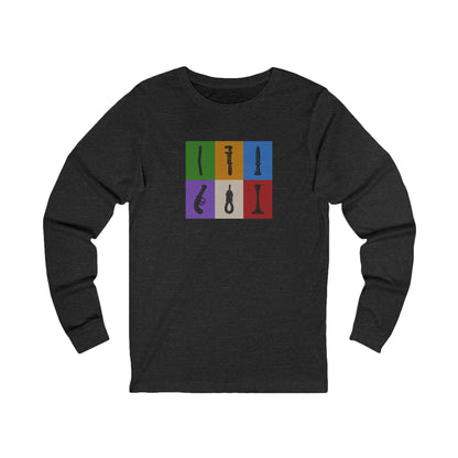Six Ways Into the Evidence Locker — Clue Retro Long Sleeve (Dark)