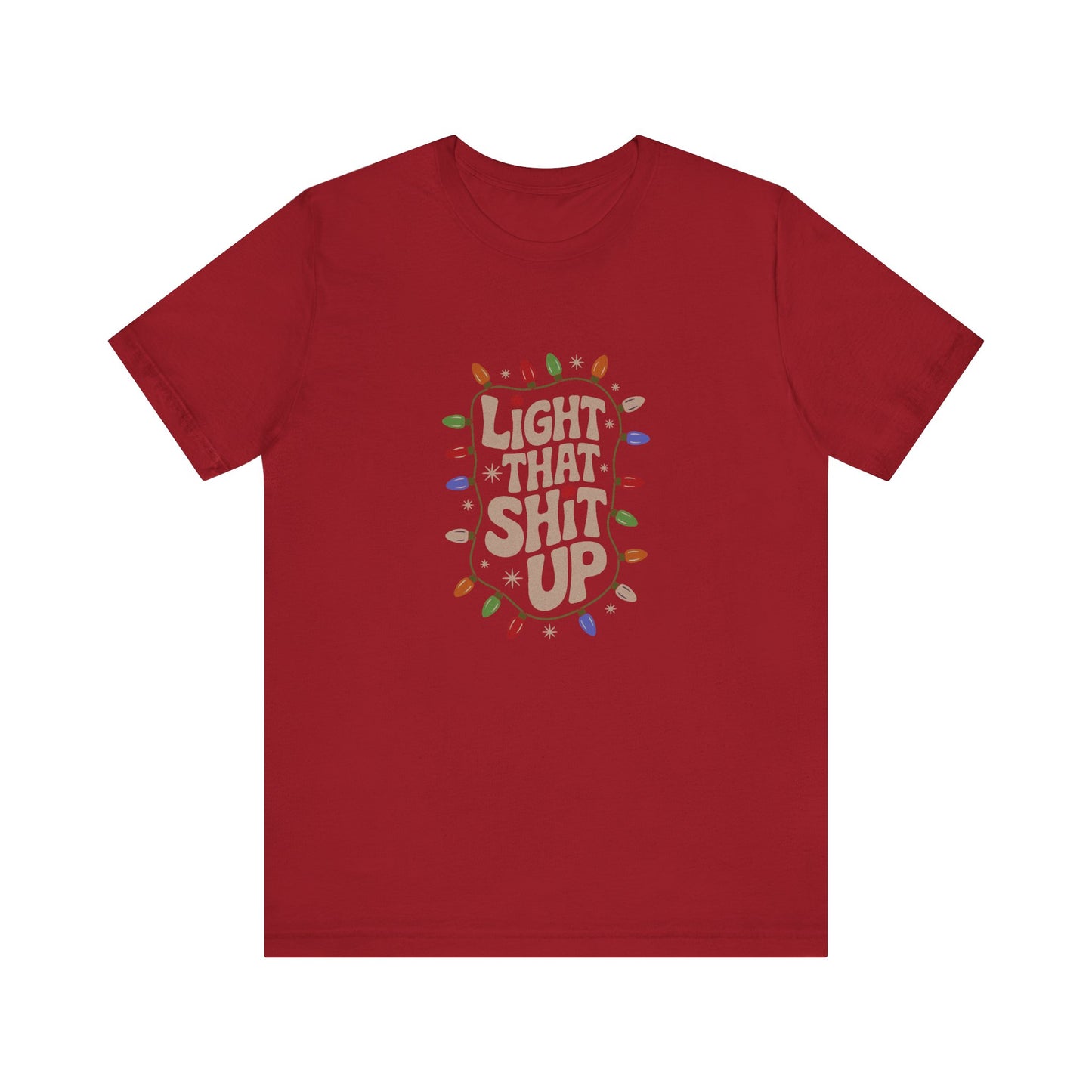 Light That Sh!t Up — Retro Christmas Lights Tee (Dark)