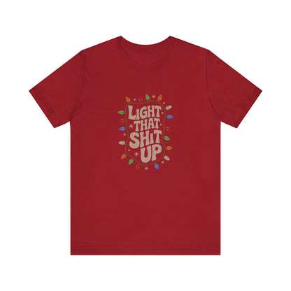 Light That Sh!t Up — Retro Christmas Lights Tee (Dark)