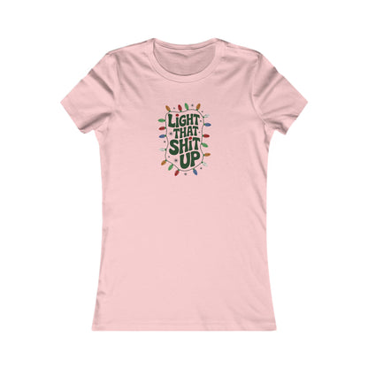 Light That Sh!t Up — Retro Christmas Lights Women's Tee (Light)
