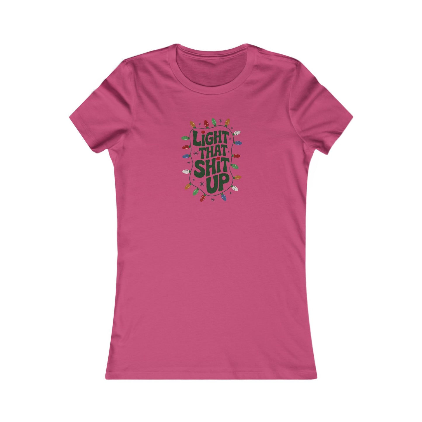 Light That Sh!t Up — Retro Christmas Lights Women's Tee (Light)