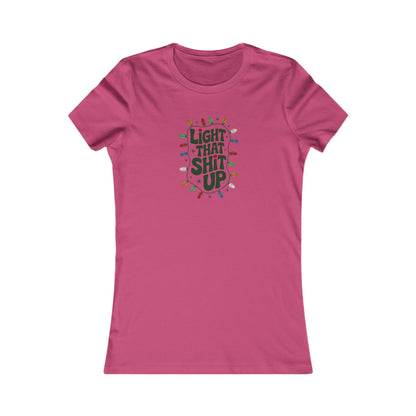 Light That Sh!t Up — Retro Christmas Lights Women's Tee (Light)