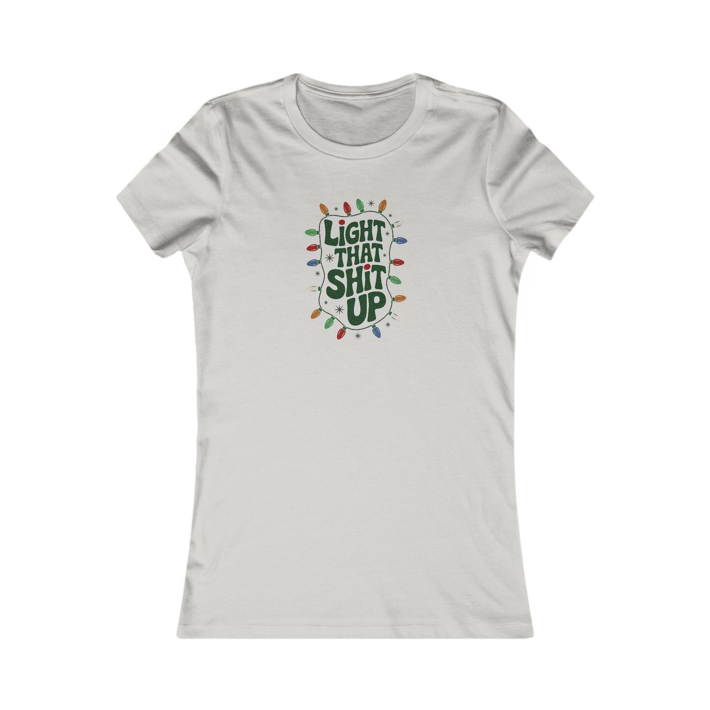 Light That Sh!t Up — Retro Christmas Lights Women's Tee (Light)