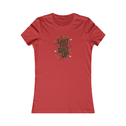 Light That Sh!t Up — Retro Christmas Lights Women's Tee (Light)