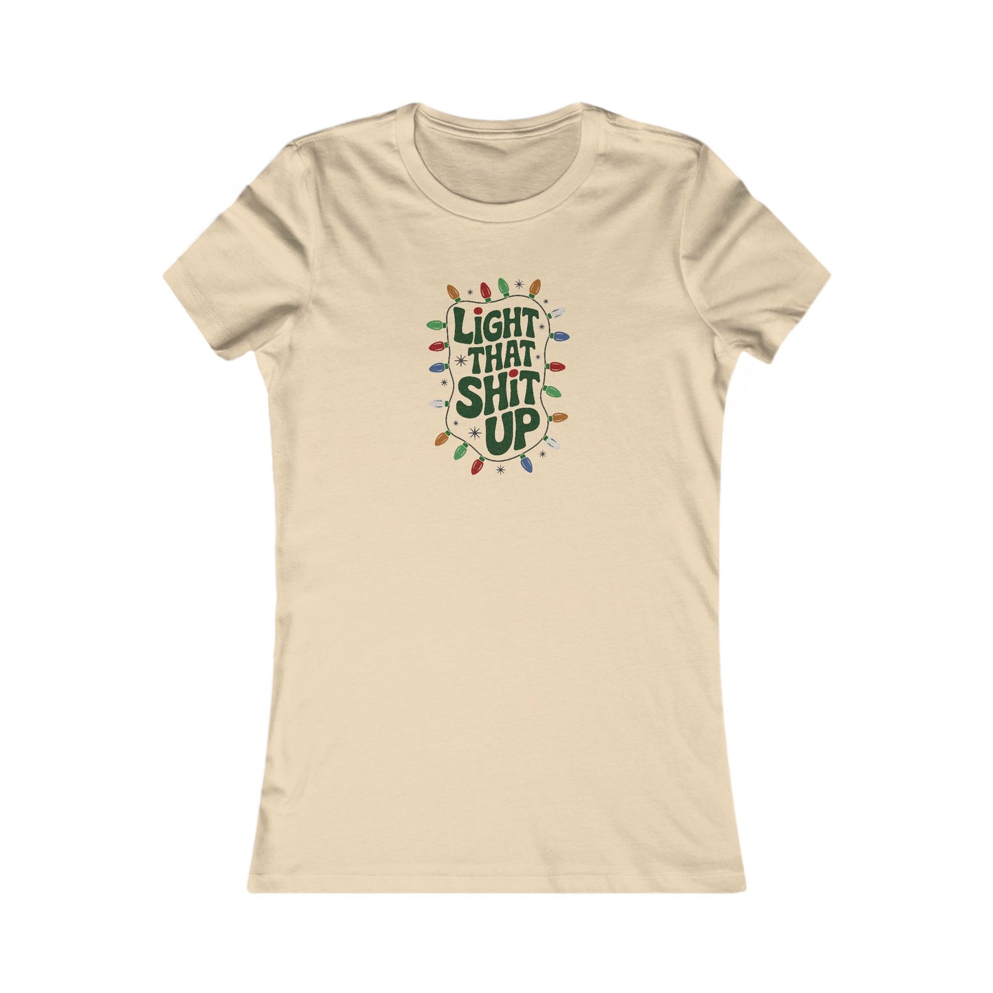 Light That Sh!t Up — Retro Christmas Lights Women's Tee (Light)