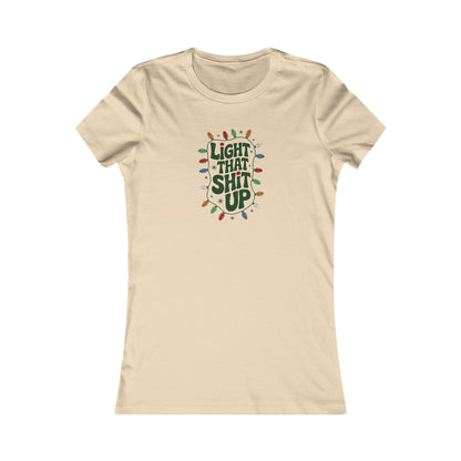Light That Sh!t Up — Retro Christmas Lights Women's Tee (Light)