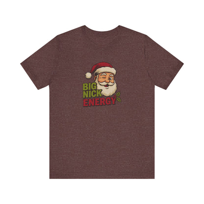Big Nick Energy — Retro Santa Christmas Tee (Dark)