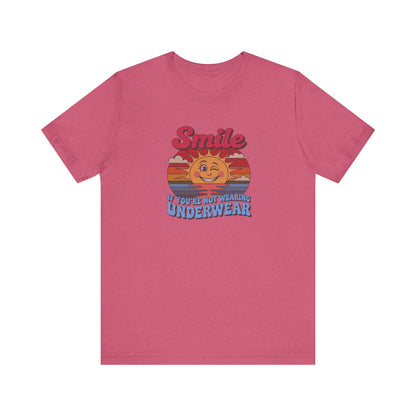 Smile If You’re Not Wearing Underwear — Retro Tee (Light)