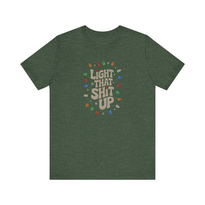 Light That Sh!t Up — Retro Christmas Lights Tee (Dark)