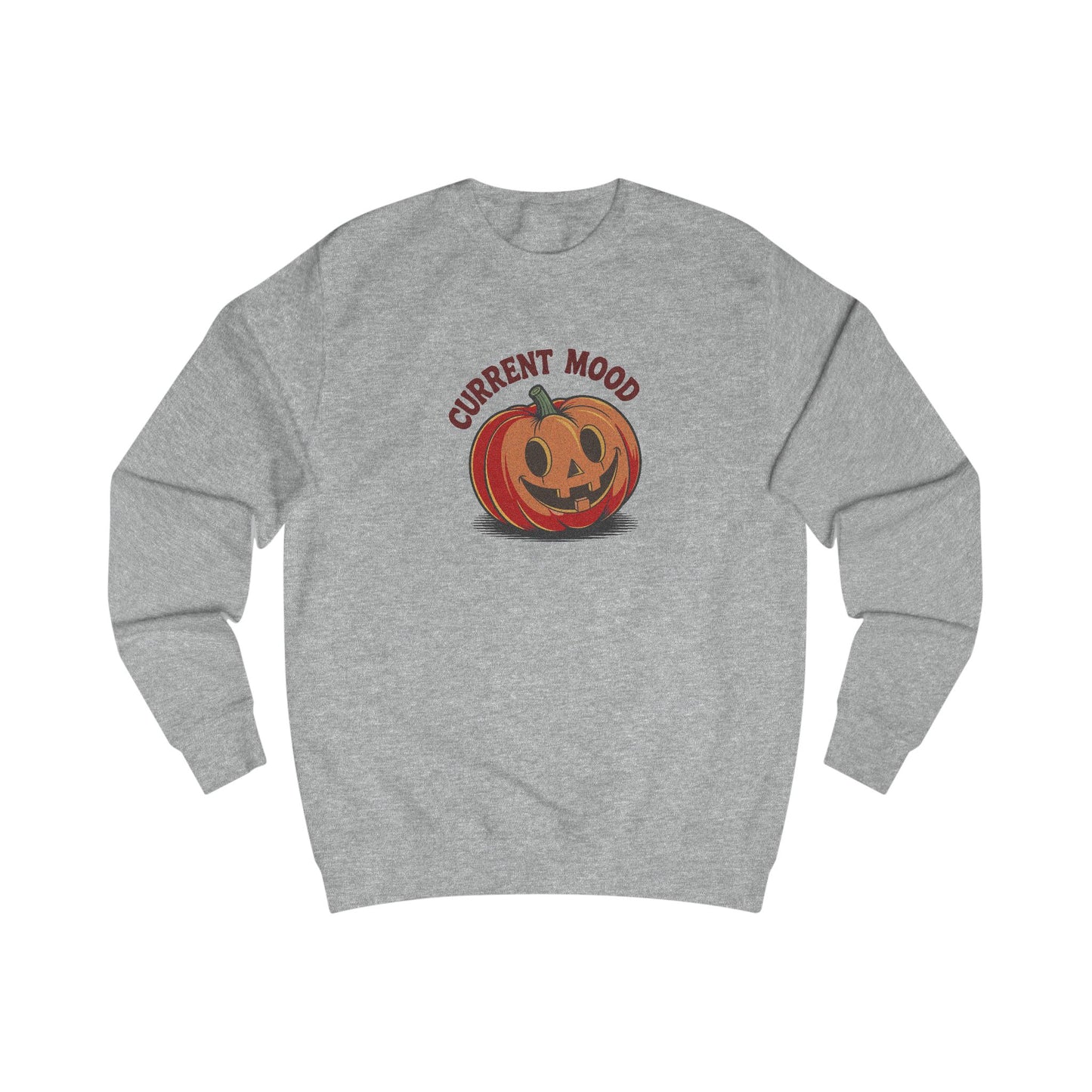 Current Mood (Cute Pumpkin) — Retro Halloween Sweatshirt (Light)