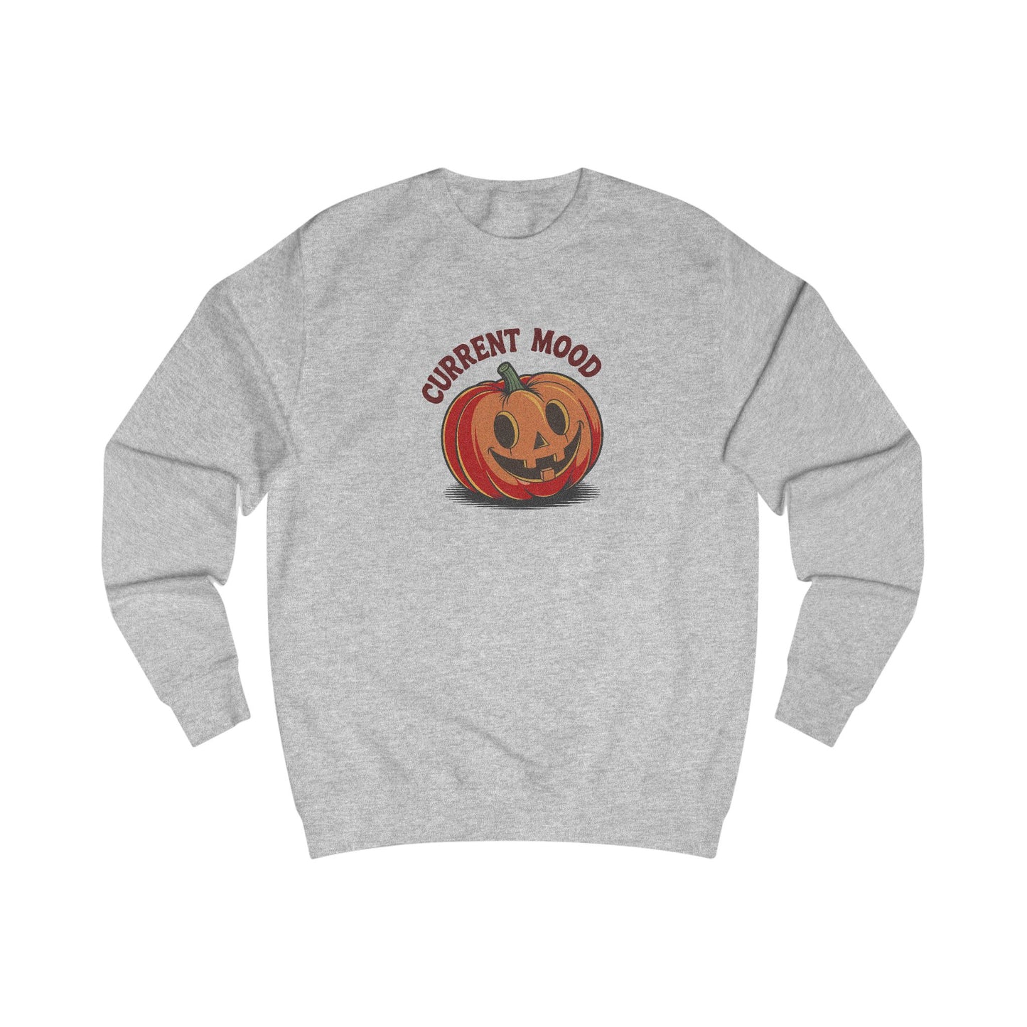 Current Mood (Cute Pumpkin) — Retro Halloween Sweatshirt (Light)