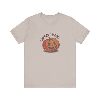 Current Mood (Cute Pumpkin) — Retro Halloween Tee (Light)