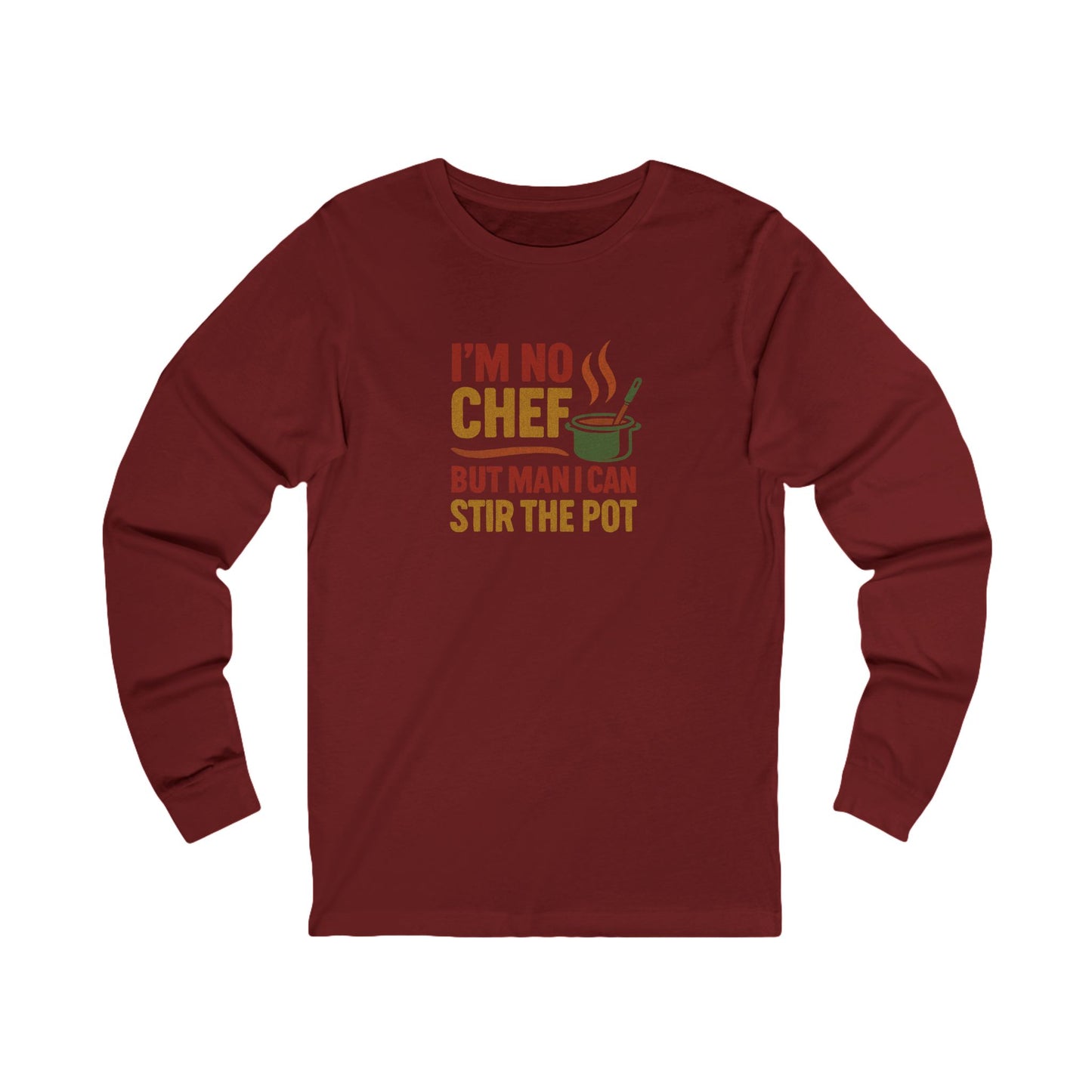 I'm No Chef, But Man I Stir the Pot — Retro Long Sleeve (Dark)