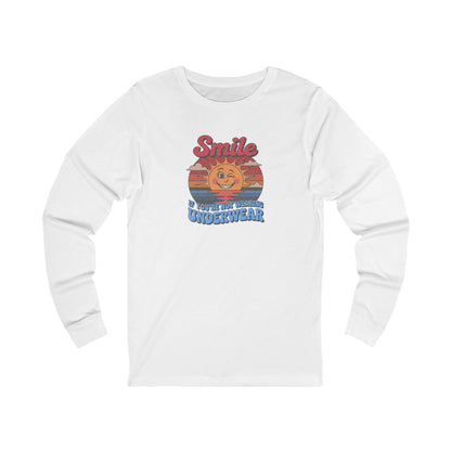 Smile If You’re Not Wearing Underwear — Retro Long Sleeve (Light)