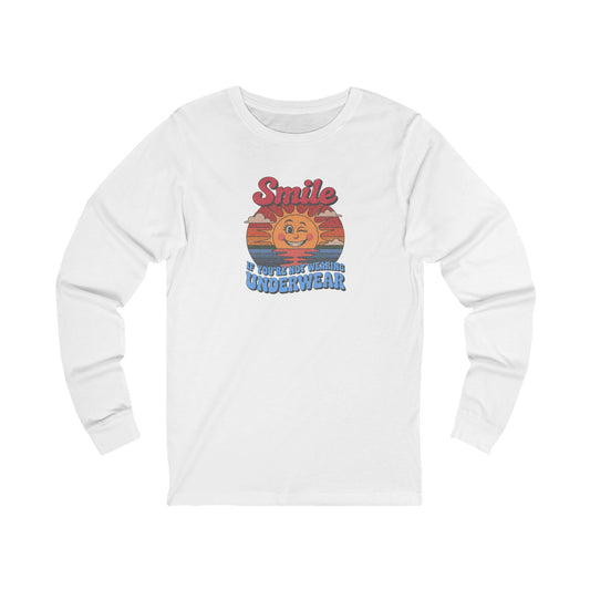 Smile If You’re Not Wearing Underwear — Retro Long Sleeve (Light)
