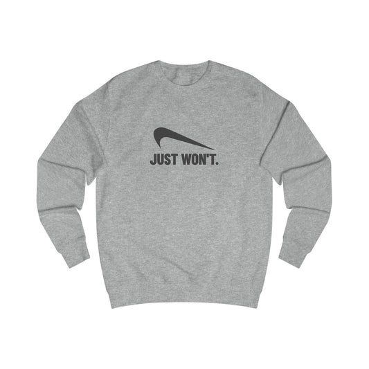 Just Won’t Athletic Parody — Retro Workout Sweatshirt (Light)