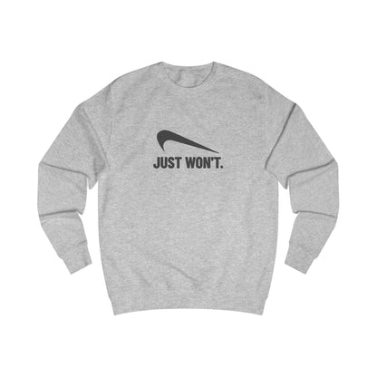 Just Won’t Athletic Parody — Retro Workout Sweatshirt (Light)