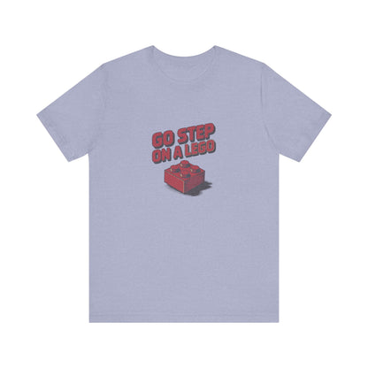 Go Step on a LEGO — Red Plastic Brick Retro Tee (Light)