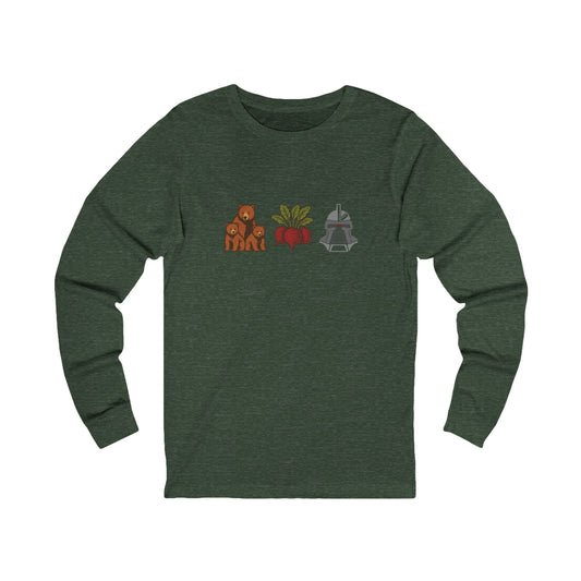 Bears, Beets, Battlestar (Icons) — Retro Long Sleeve (Dark)