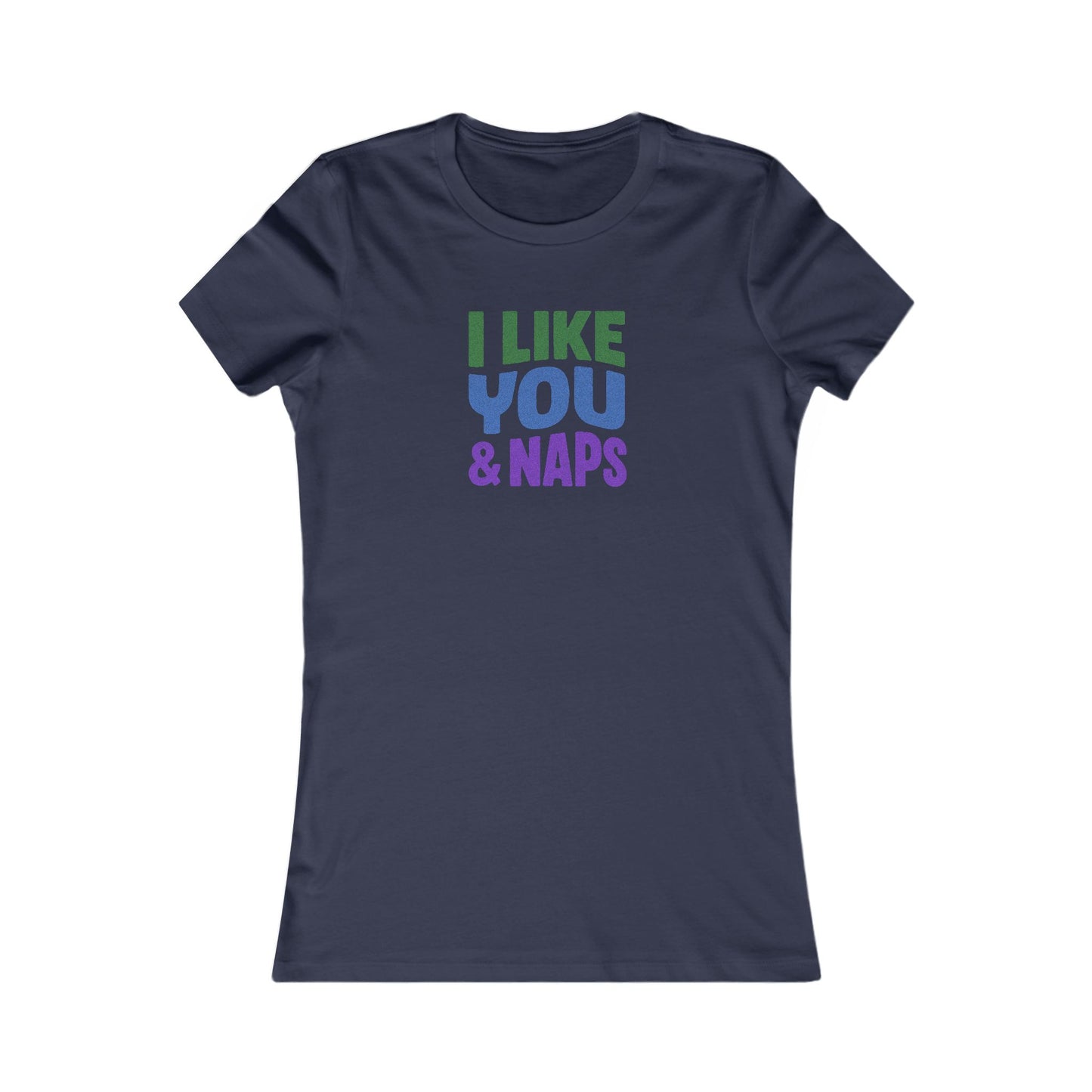 I Like You & Naps (Cool Gradient) — Retro Loungewear Women's Tee (Dark)