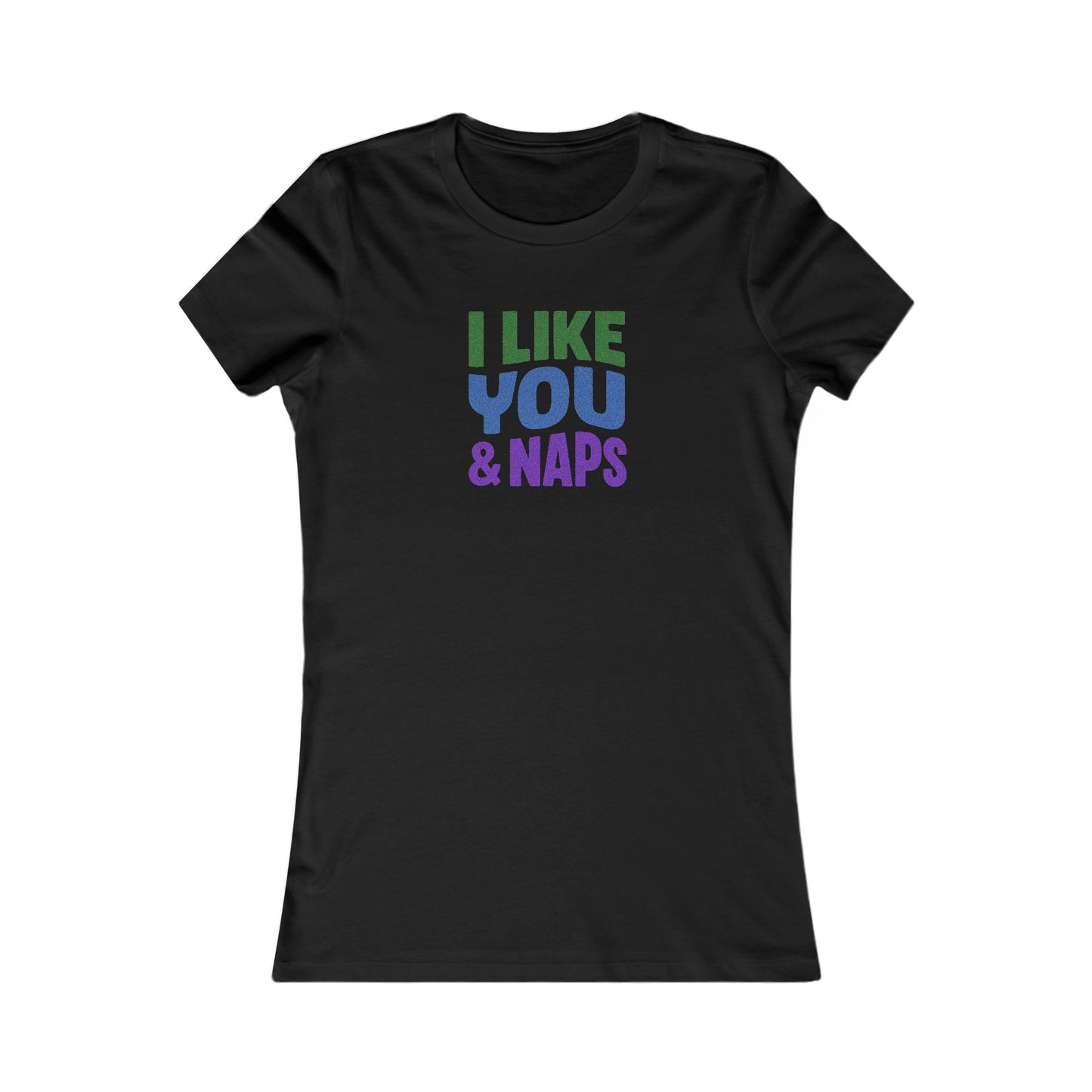 I Like You & Naps (Cool Gradient) — Retro Loungewear Women's Tee (Dark)