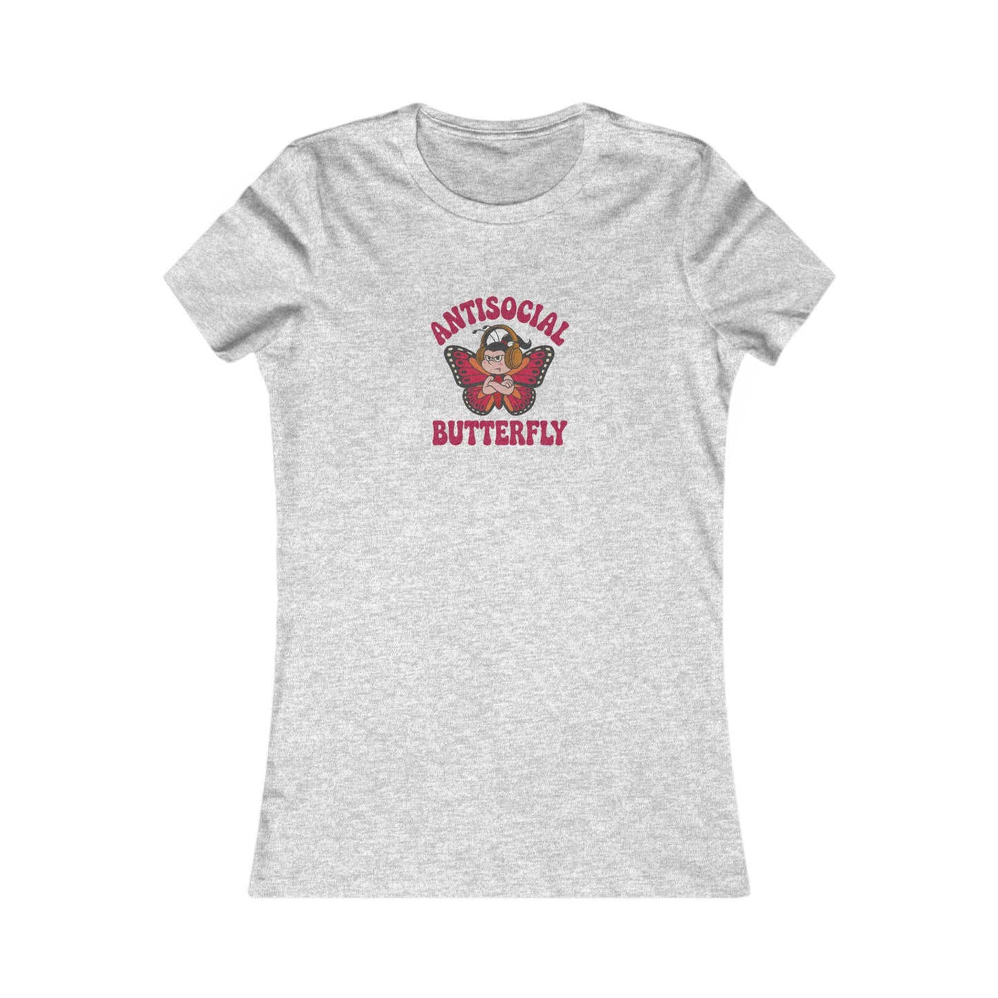 Antisocial Butterfly (Female) — Retro Workout Women's Tee (Light)