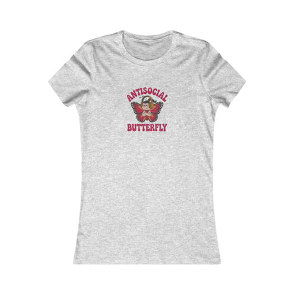Antisocial Butterfly (Female) — Retro Workout Women's Tee (Light)