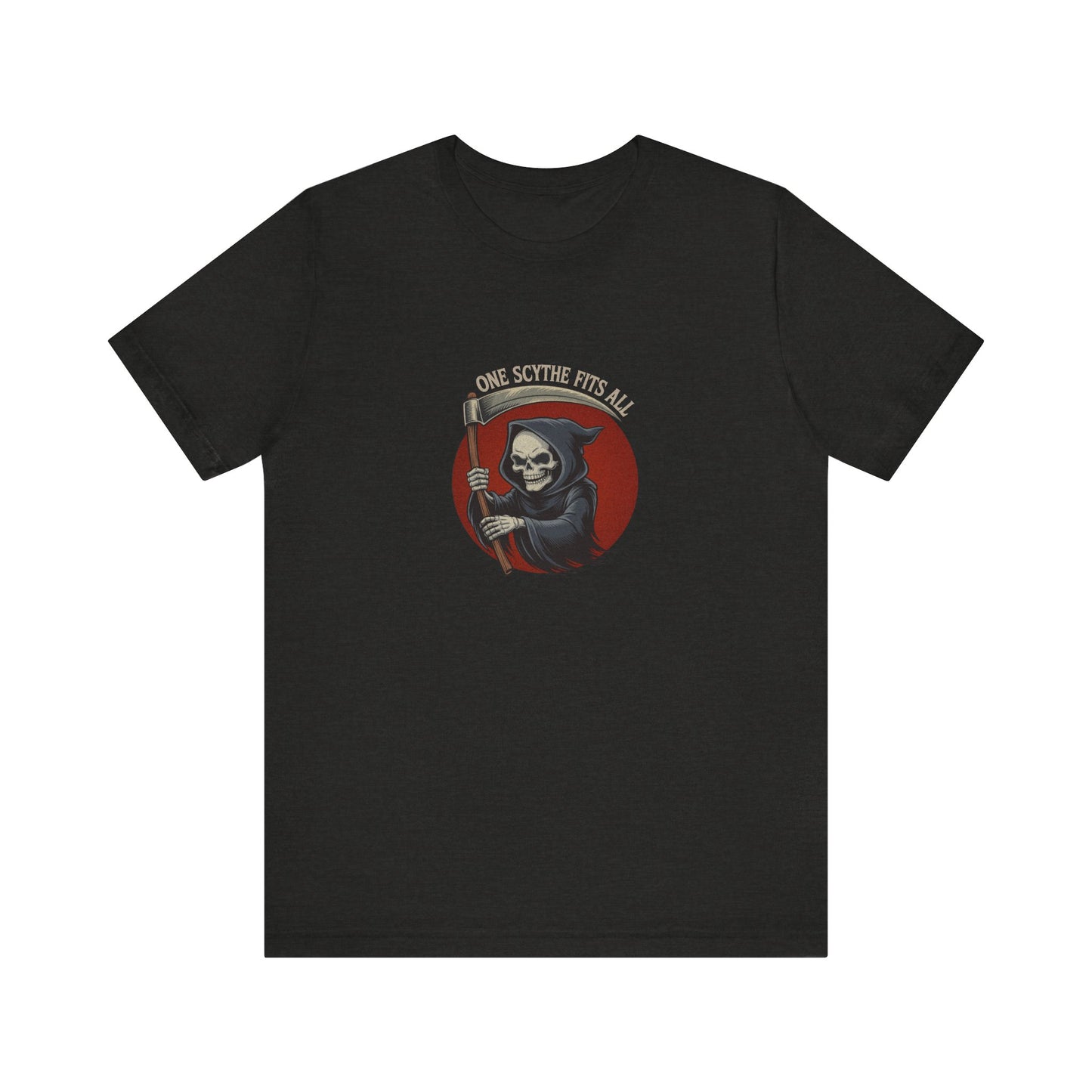 One Scythe Fits All — Grim Reaper Retro Tee (Dark)