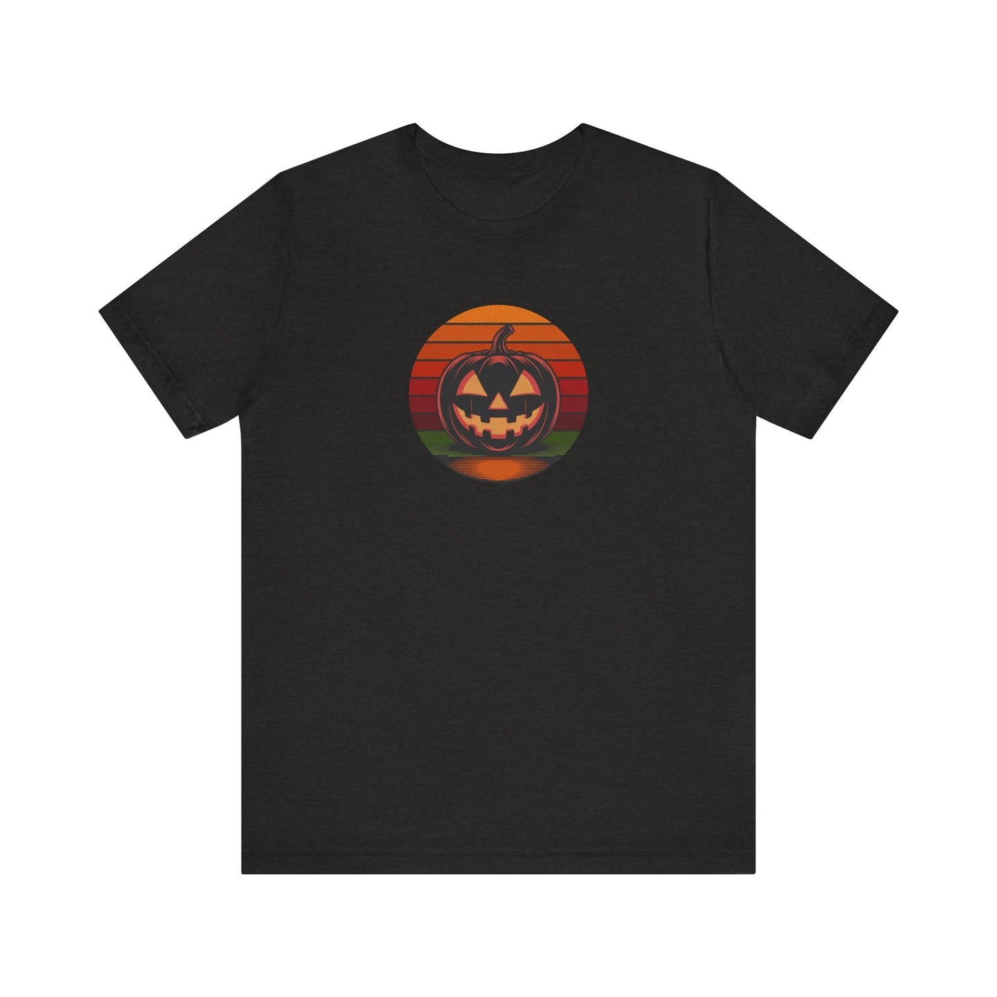 Retro Jack: Bold Grin — Halloween Sunset Tee (Dark)