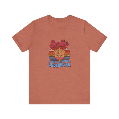 Smile If You’re Not Wearing Underwear — Retro Tee (Light)