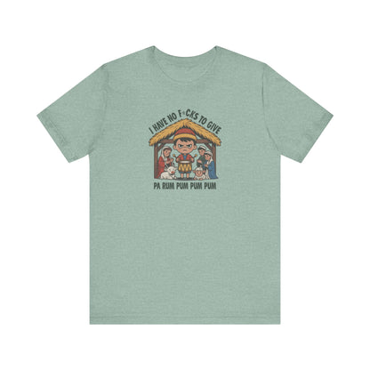 I Have No F*cks to Give — Little Drummer Boy Retro Tee (Light)