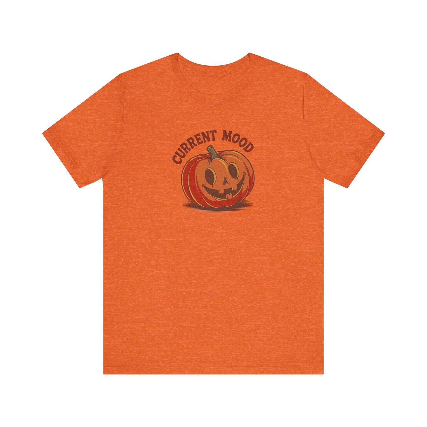 Current Mood (Cute Pumpkin) — Retro Halloween Tee (Light)