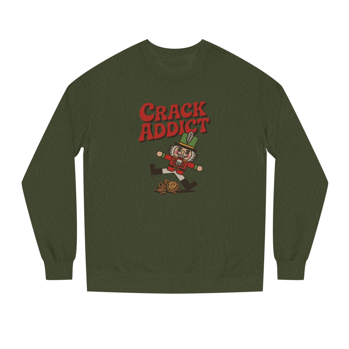 Crack Addict Nutcracker (Unhinged Remix) — Retro Sweatshirt (Dark)