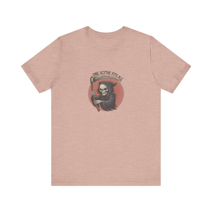 One Scythe Fits All — Grim Reaper Retro Tee (Light)