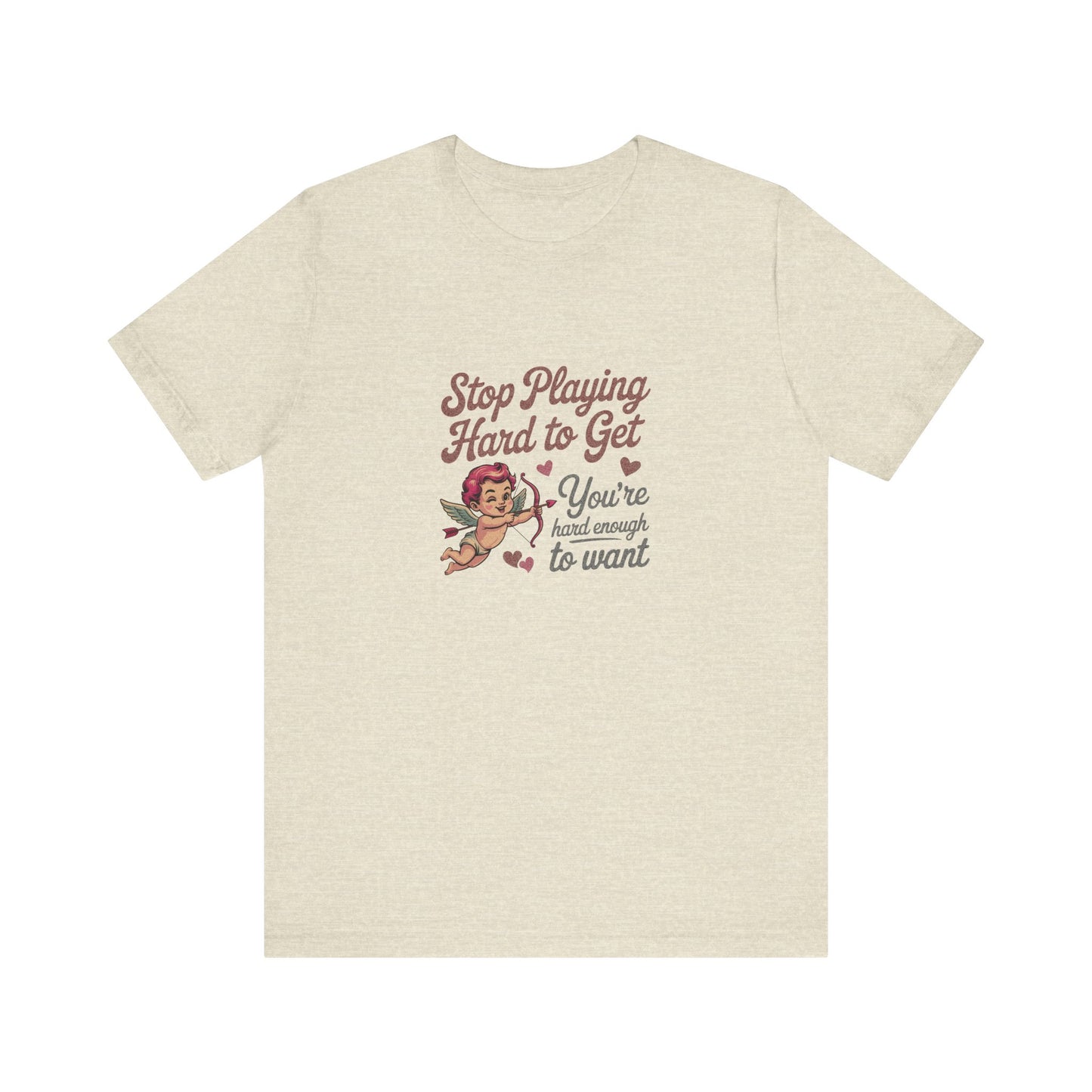 Stop Playing Hard to Get — Retro Cupid Tee (Light)