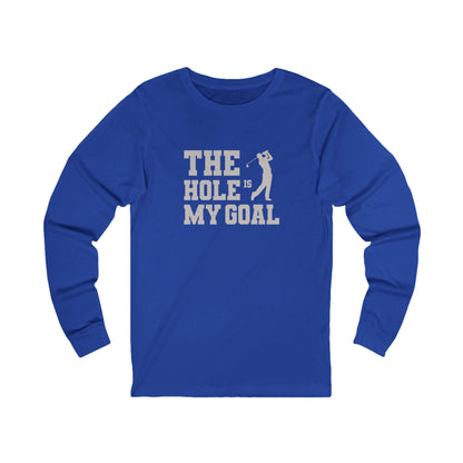 The Hole Is My Goal — Golf Silhouette Retro Long Sleeve (Dark)