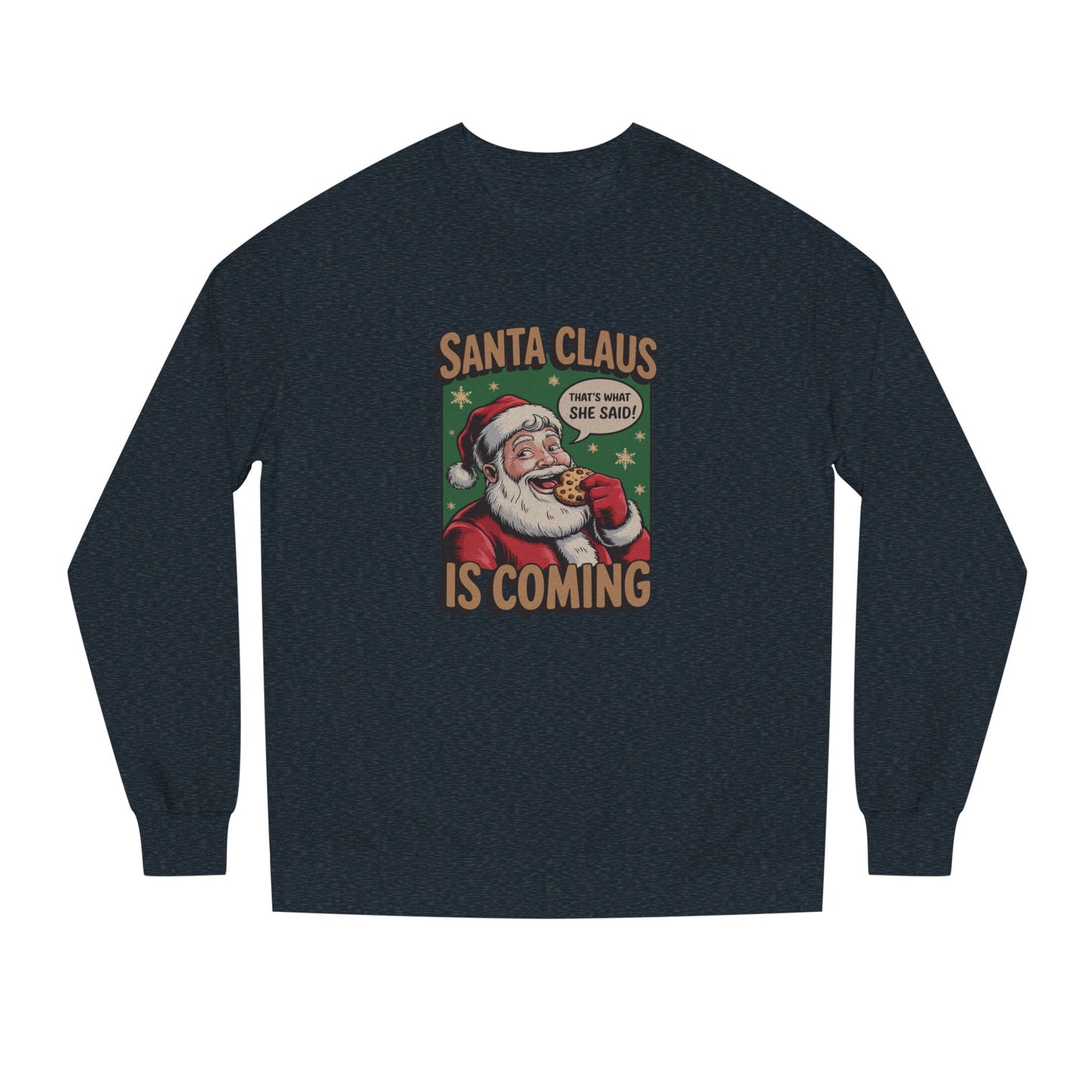 Santa Claus is Coming — Vintage Christmas Sweatshirt (Dark)