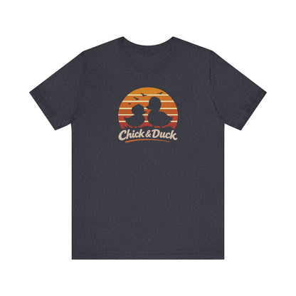 The Chick and the Duck — Friends Retro Tee (Dark)