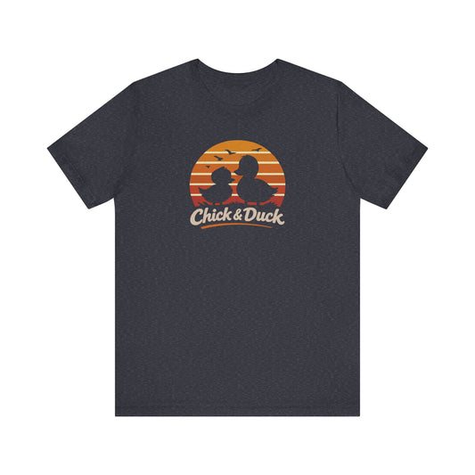 The Chick and the Duck — Friends Retro Tee (Dark)