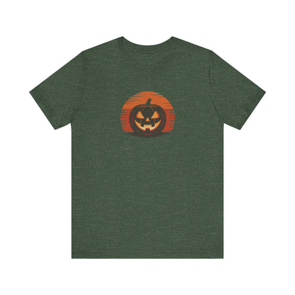 Retro Jack: Sliced Sunset — Halloween Sunset Tee (Dark)