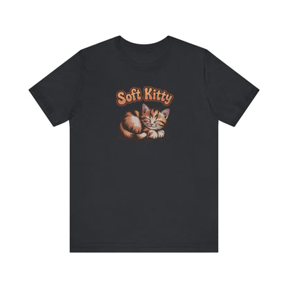 Soft Kitty Sick-Day Lullaby — Big Bang Theory Retro Tee (Dark)