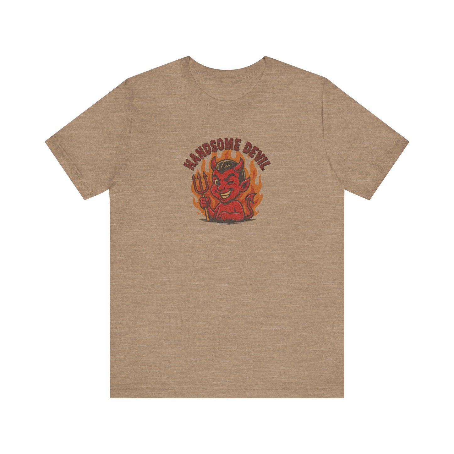 Handsome Devil — Fiery Retro Halloween Tee (Light)