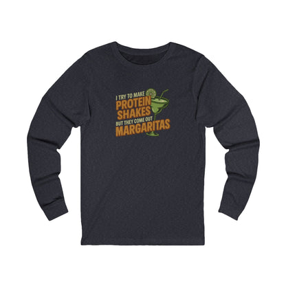 Protein Shakes (Oops, All Margaritas) — Retro Long Sleeve (Dark)